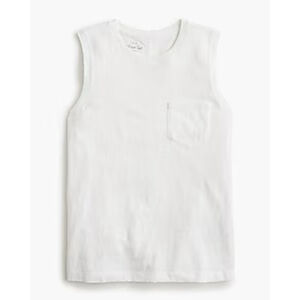 EUC J.Crew Factory Girlfriend pocket tank top white Size small CJ049